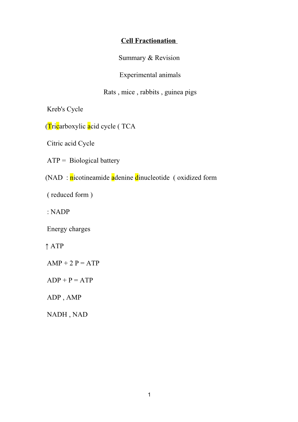 Cell Fractionation