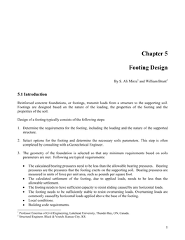 Chapter 5 Footing Design