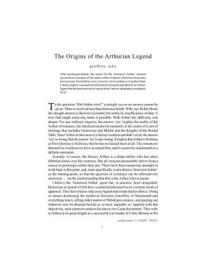 The Origins of the Arthurian Legend