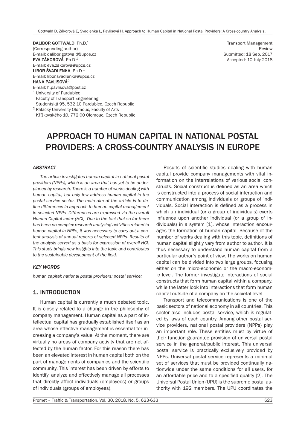Approach to Human Capital in National Postal Providers: a Cross-Country Analysis