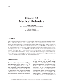 Medical Robotics