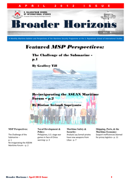 Broader Horizons – April 2012 Issue I Table of Contents MSP PERSPECTIVES