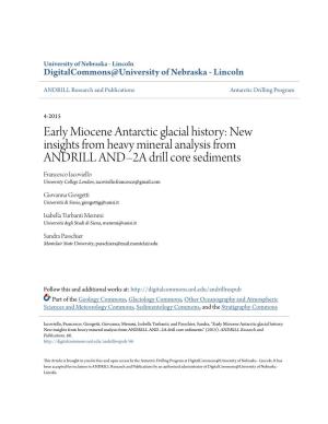 Early Miocene Antarctic Glacial History