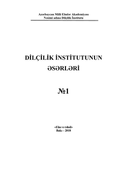 Dilçilik Institutunun Əsərləri