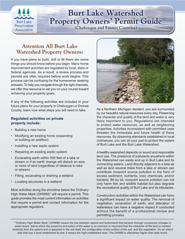 Burt Lake Watershed Permit Guide