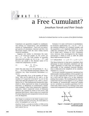 A Free Cumulant? Jonathan Novak and Piotr Sniady´