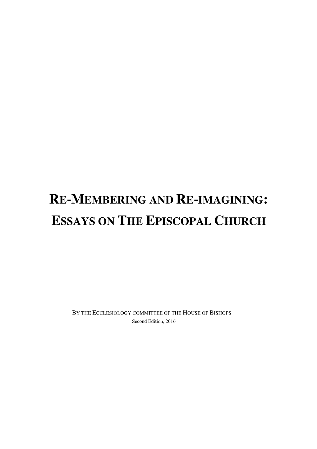 Essays on the Episcopal Church