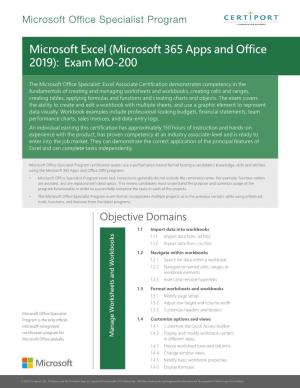 Microsoft Excel (Microsoft 365 Apps and Office 2019): Exam MO-200