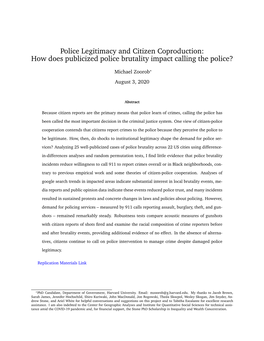 Police Legitimacy and Citizen Coproduction: How Does Publicized Police Brutality Impact Calling the Police?