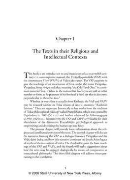 The Texts in Their Religious and Intellectual Contexts