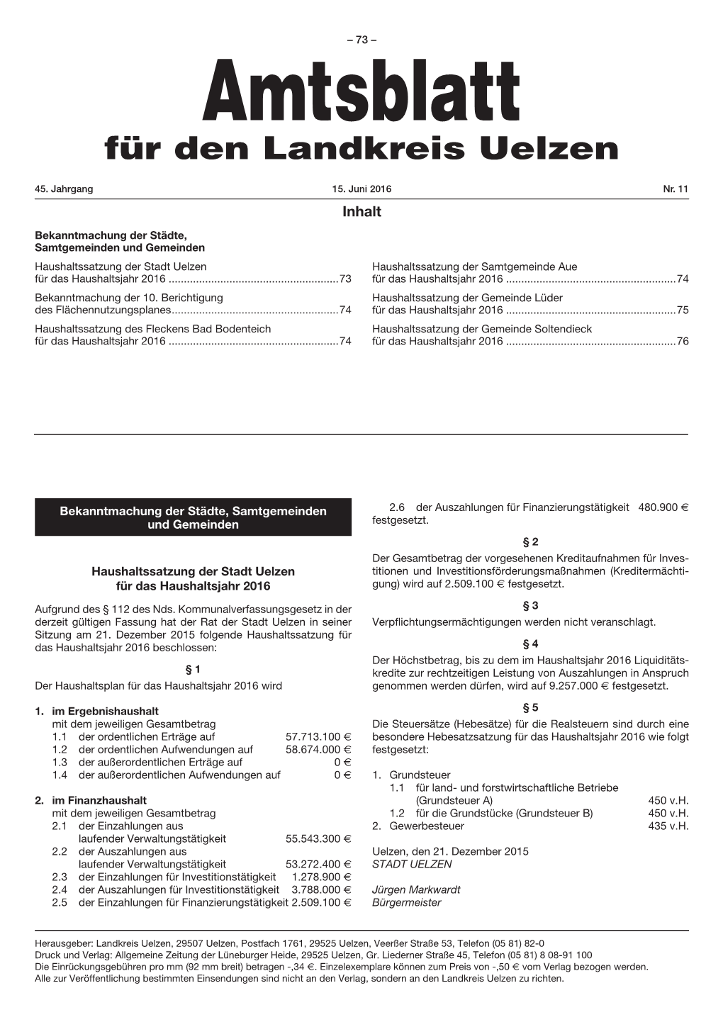 Amtsblatt Nr. 11 2016.Indd