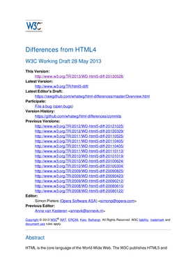Differences from HTML4