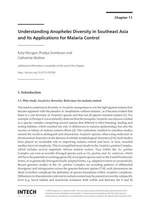 Understanding Anopheles Diversity in Southeast Asia and Its Applications for Malaria Control