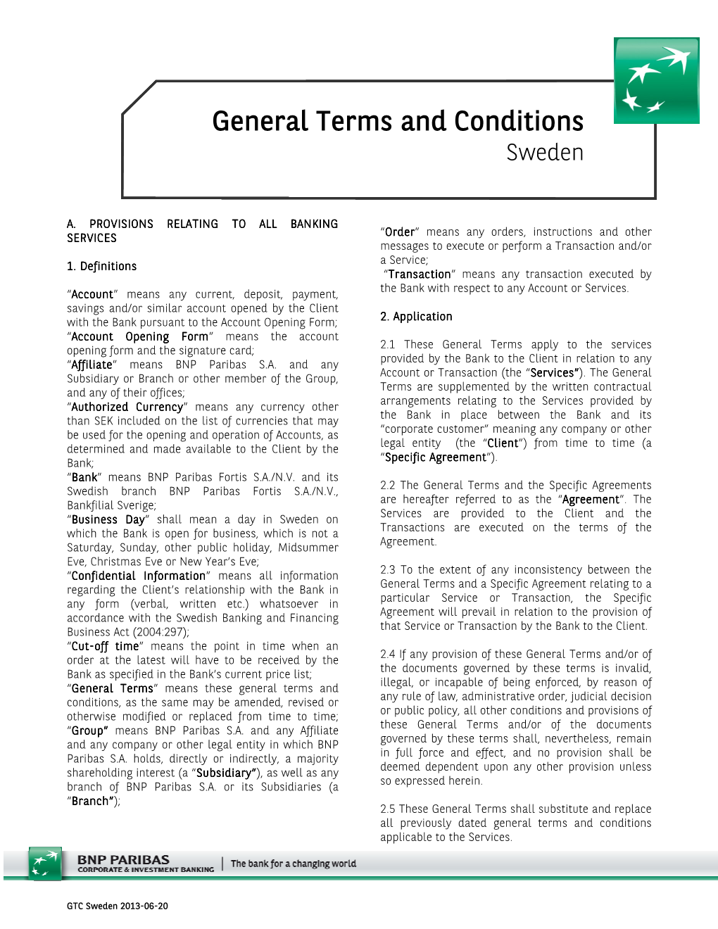 General Terms and Conditions