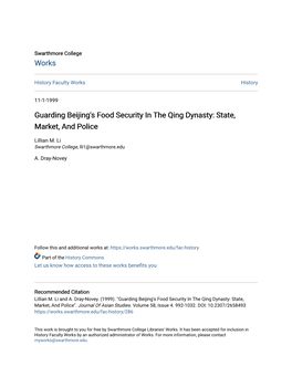 Guarding Beijing's Food Security in the Qing Dynasty: State, Market, and Police