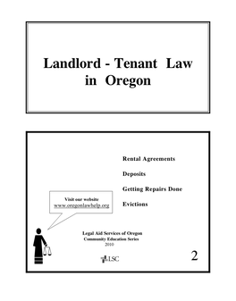 Landlord - Tenant Law in Oregon