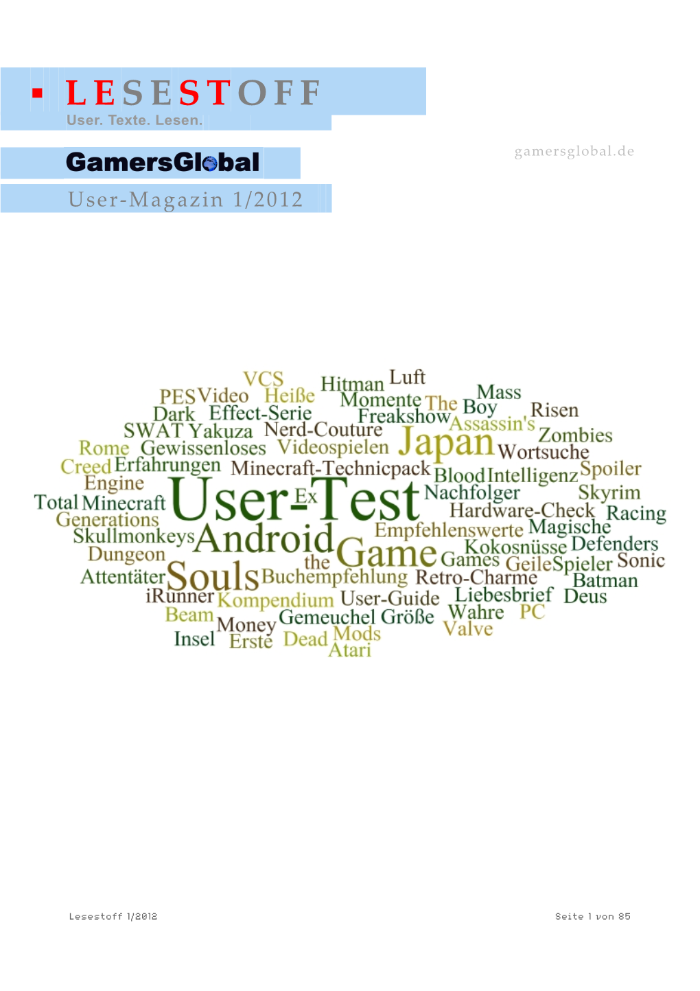 Gamersglobal-User-Magazin – Ausgabe 1/2012