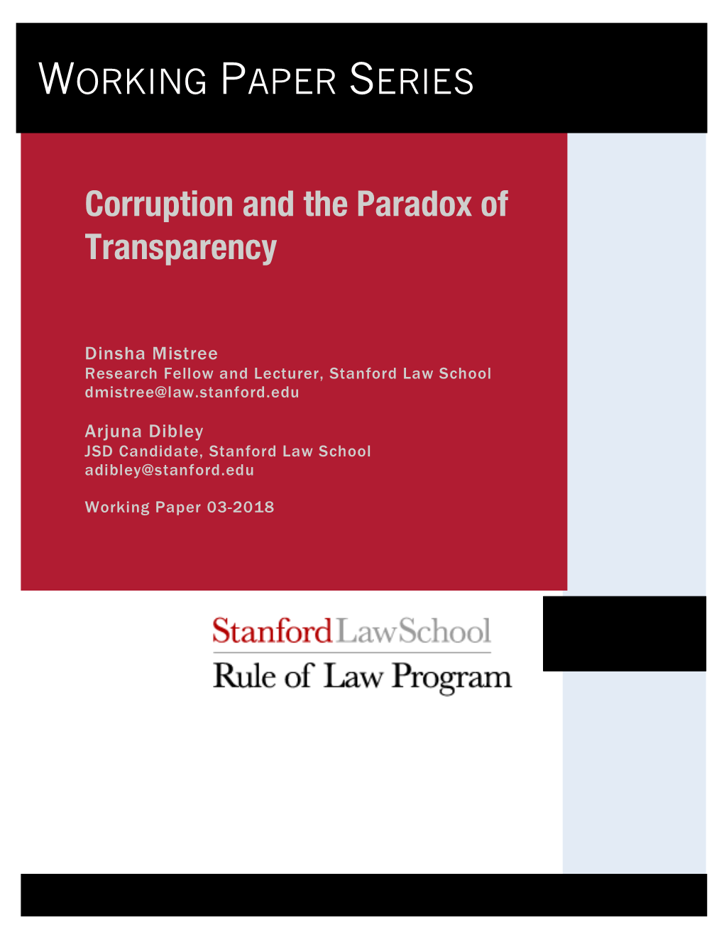 Corruption and the Paradox of Transparency