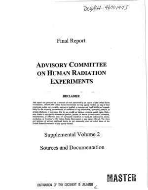 Advisory Committee on Human Radiation Experiments