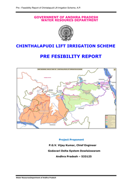 Chinthalapudi Lift Irrigation Scheme Pre Fesibility Report