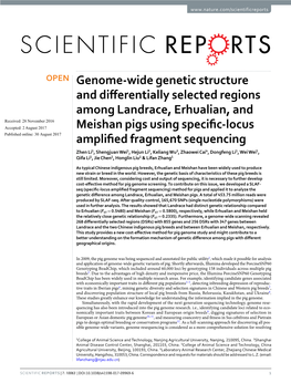 Genome-Wide Genetic Structure and Differentially Selected Regions