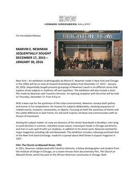 Marvin E. Newman Sequentially Sought December 17, 2015 – January 30, 2016