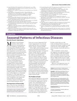 Seasonal Patterns of Infectious Diseases Mercedes Pascual*, Andy Dobson