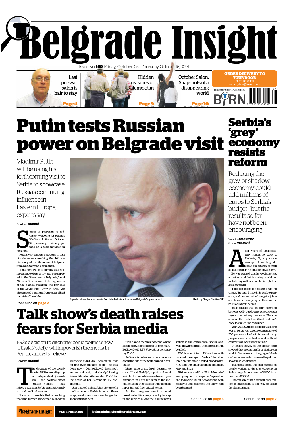 Putin Tests Russian Power on Belgrade Visit