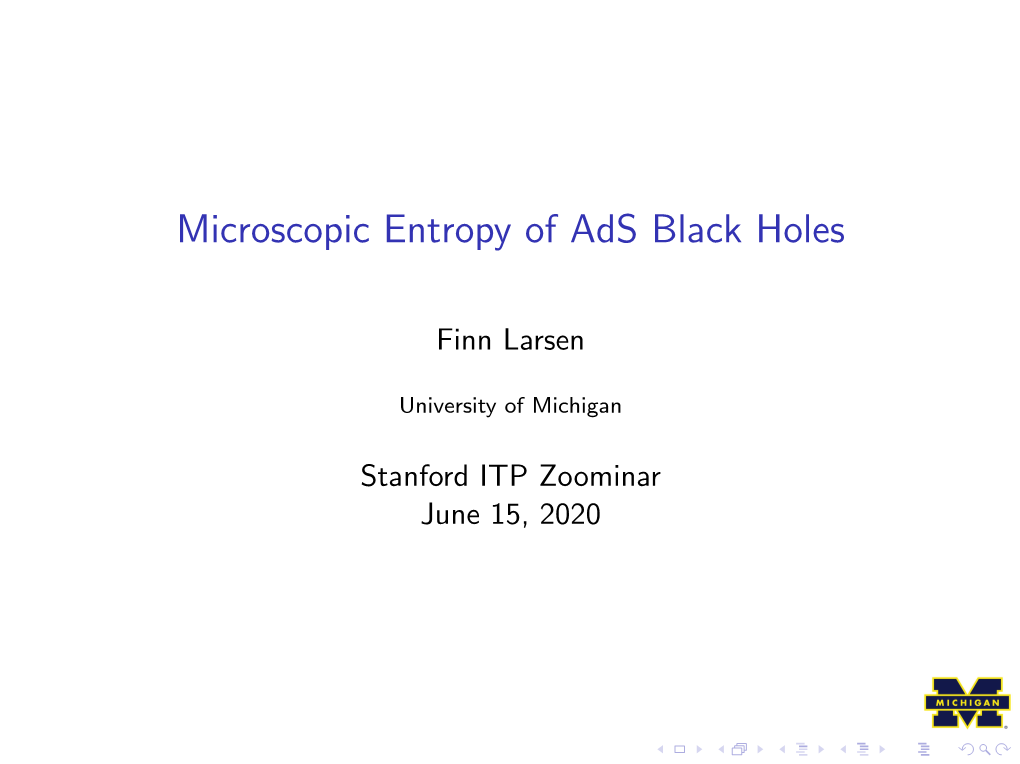 Microscopic Entropy of Ads Black Holes