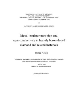 Metal-Insulator Transition and Superconductivity in Heavily Boron-Doped