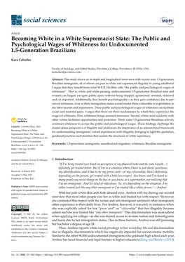 Becoming White in a White Supremacist State: the Public and Psychological Wages of Whiteness for Undocumented 1.5-Generation Brazilians