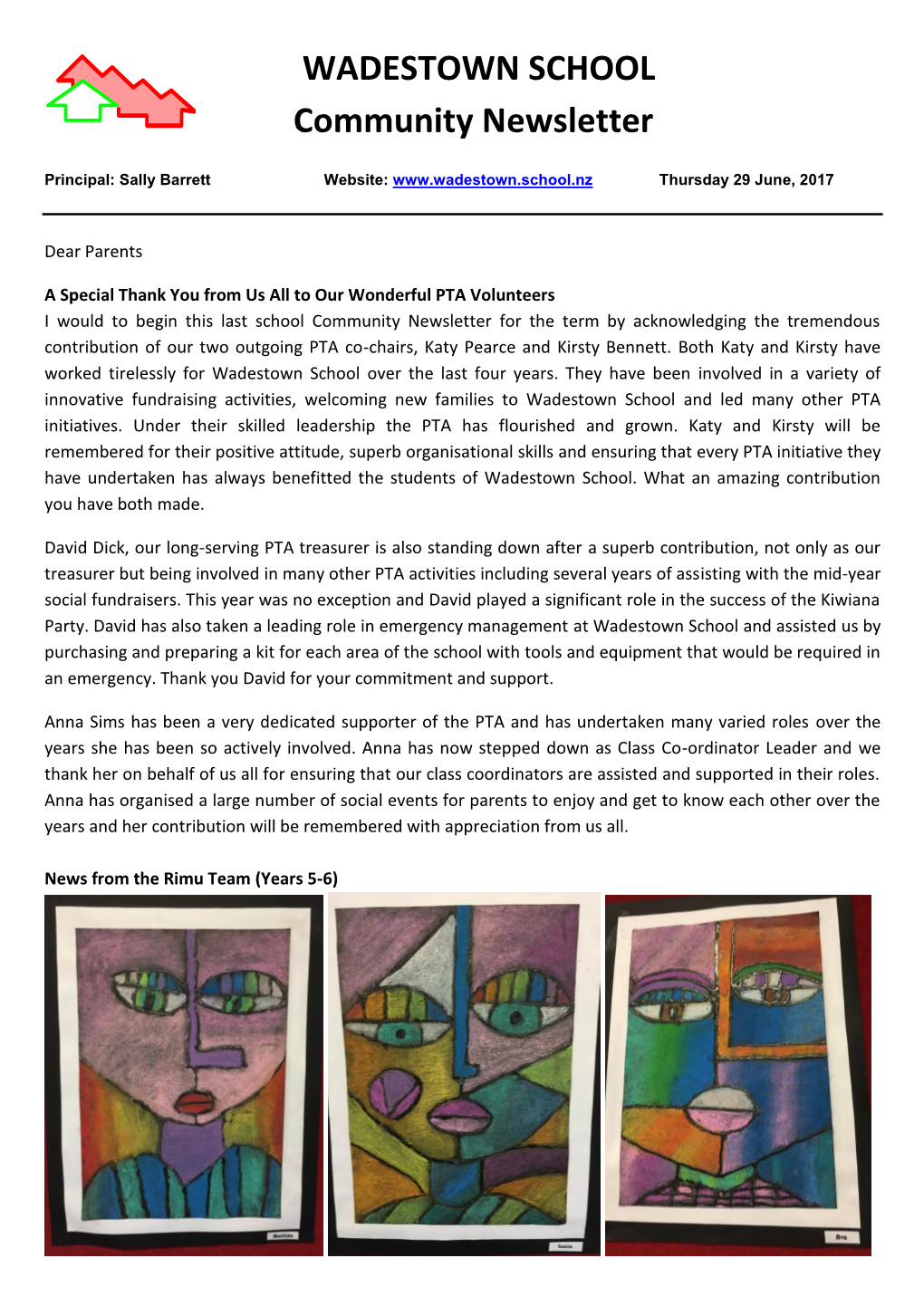 WADESTOWN SCHOOL Community Newsletter