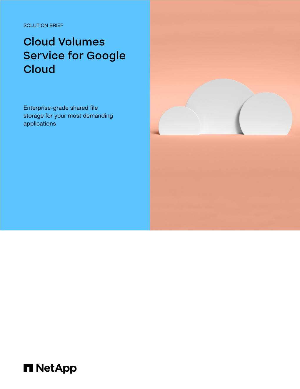 SOLUTION BRIEF Cloud Volumes Service for Google Cloud