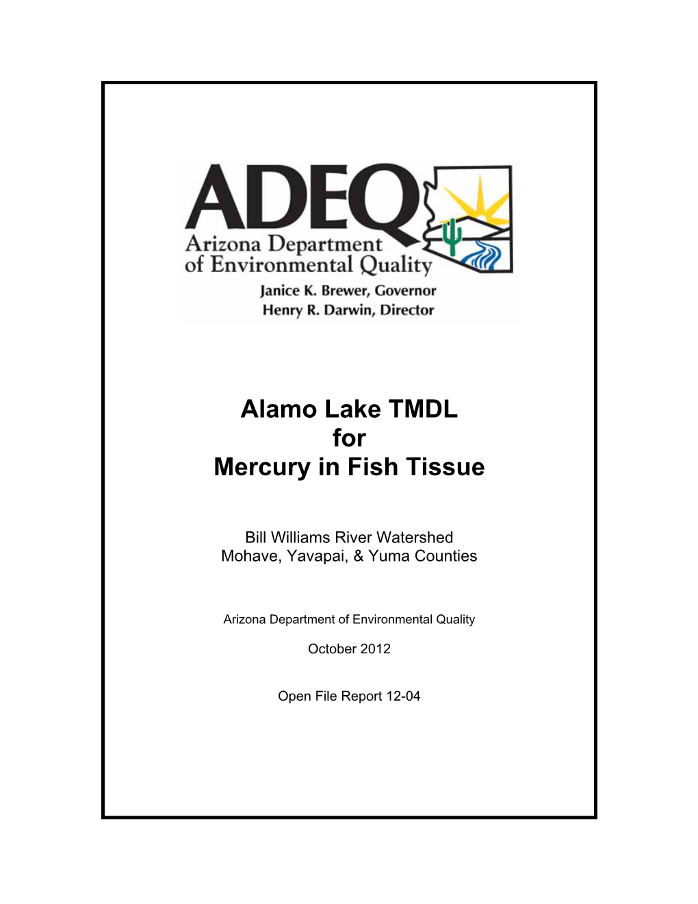 Alamo Lake TMDL for Mercury in Fish Tissue