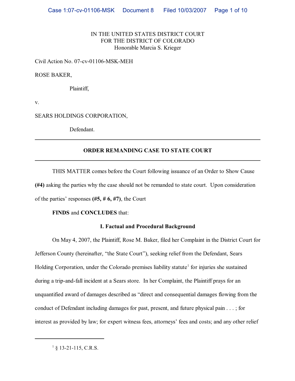 Diversity Jurisdiction Statute, 28 U.S.C