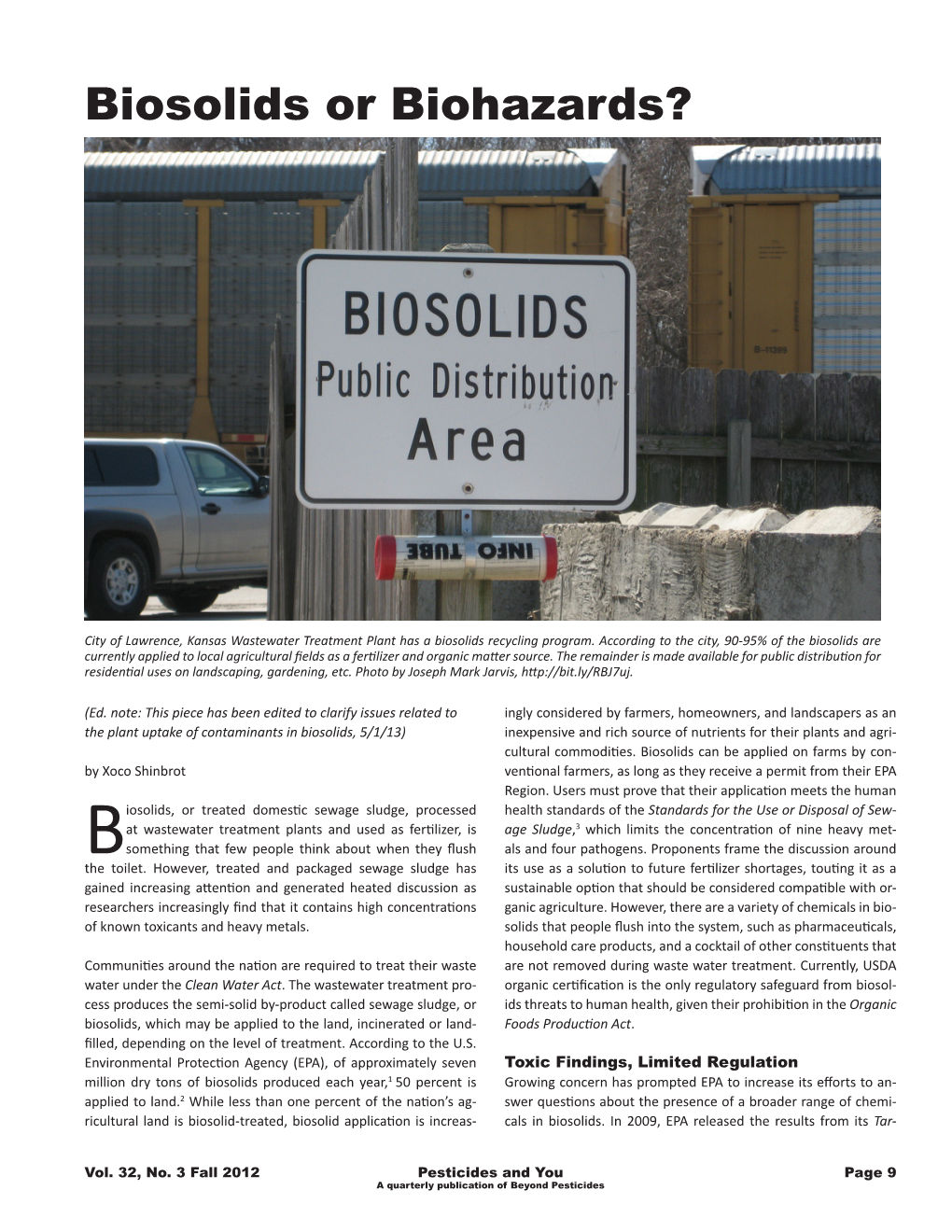 Biosolids Or Biohazards?