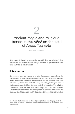 Ancient Magic and Religious Trends of the Rāhui on the Atoll of Anaa, Tuamotu Frédéric Torrente