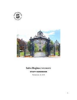 Staff Handbook Is Located on the Salve Regina Human Resources Webpage and in the Employee Portal Under Human Resources-Documents- Staff Handbook