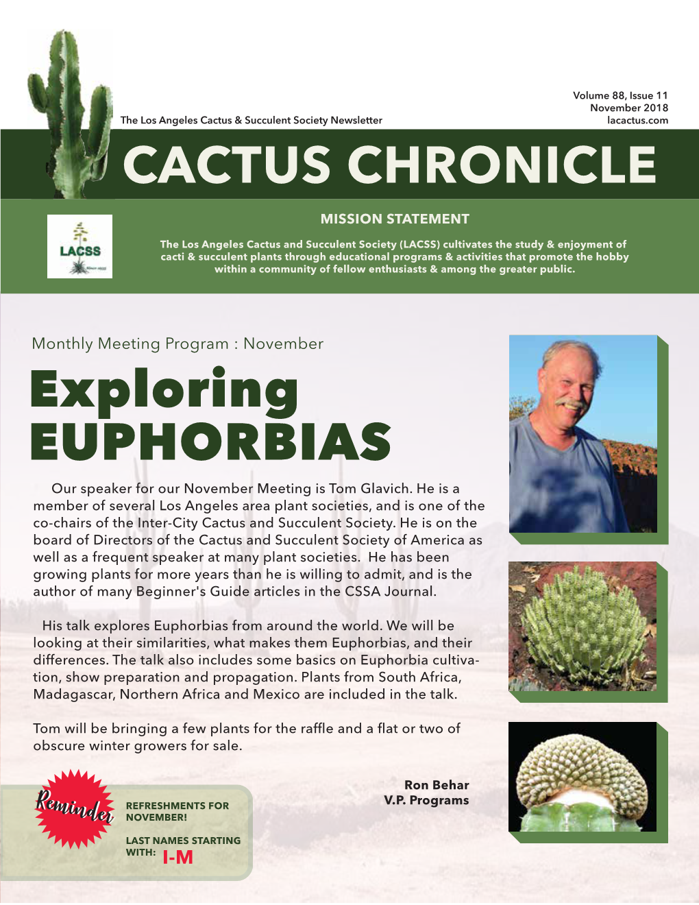 CACTUS CHRONICLE EUPHORBIAS Exploring