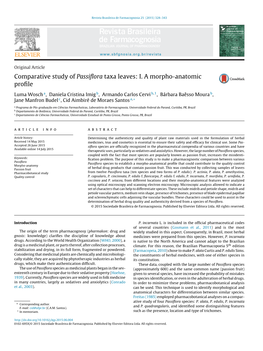 Comparative Study of Passiflora Taxa Leaves: I. a Morpho-Anatomic Profile