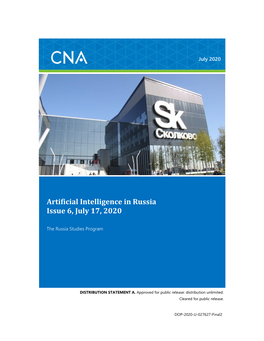 Artificial Intelligence in Russia Issue 6, July 17, 2020