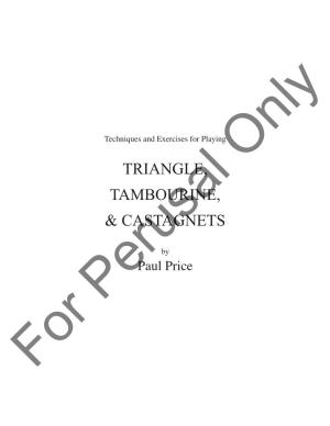 Triangle, Tambourine, & Castagnets