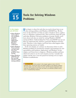 Tools for Solving Windows Problems
