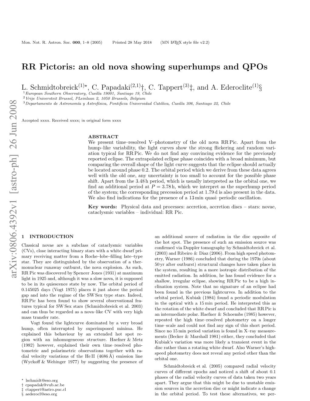 RR Pictoris: an Old Nova Showing Superhumps and Qpos 3