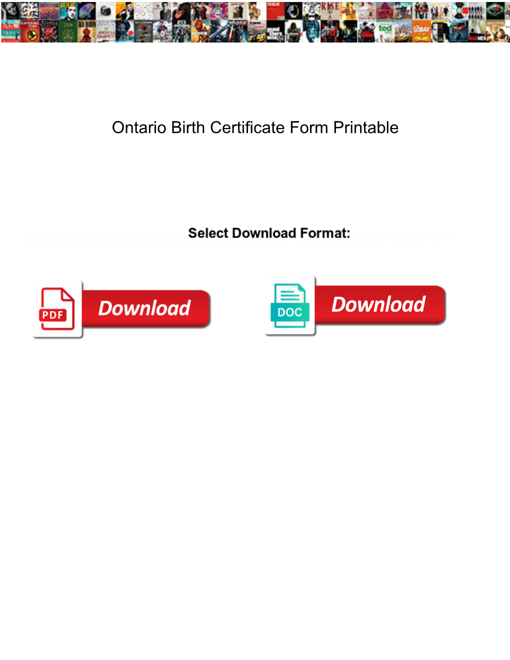 Ontario Birth Certificate Form Printable