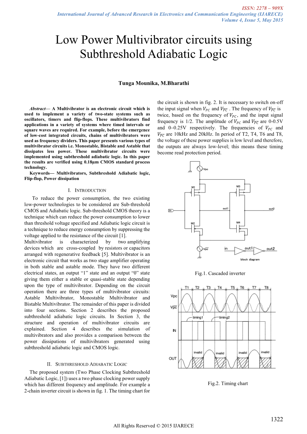 Low Power Multivibrator Circuits Using Subthreshold Adiabatic Logic