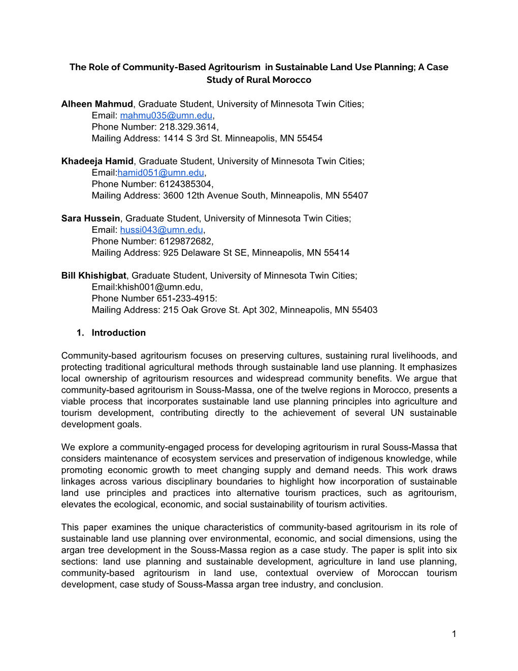 The Role of Community-Based Agritourism in Sustainable Land Use Planning; a Case Study of Rural Morocco