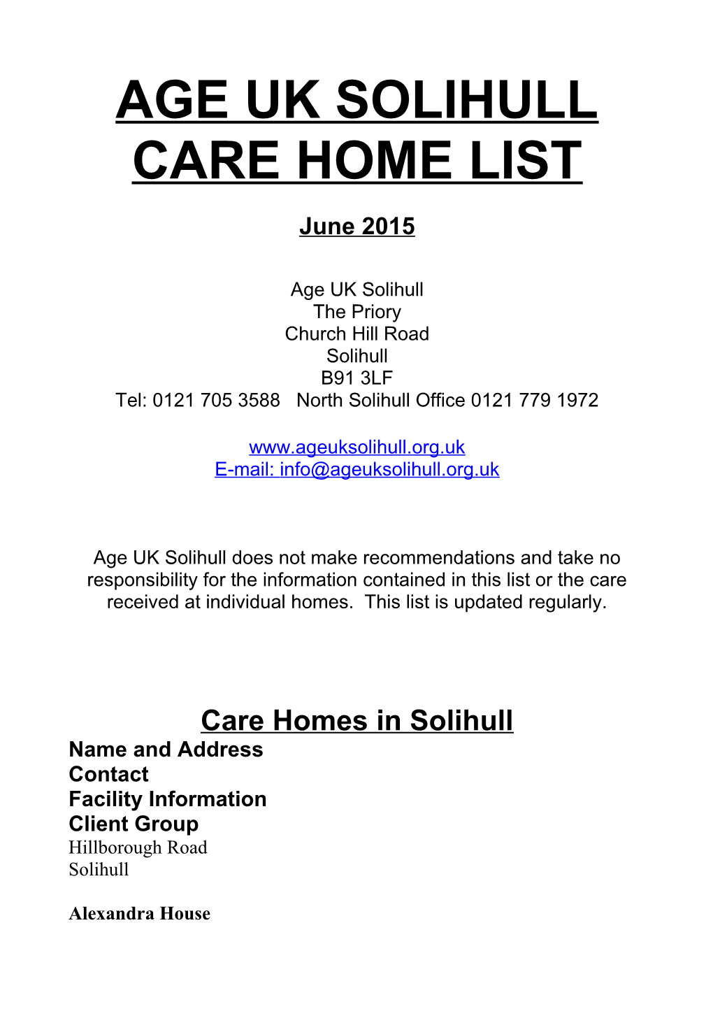 Age Uk Solihull