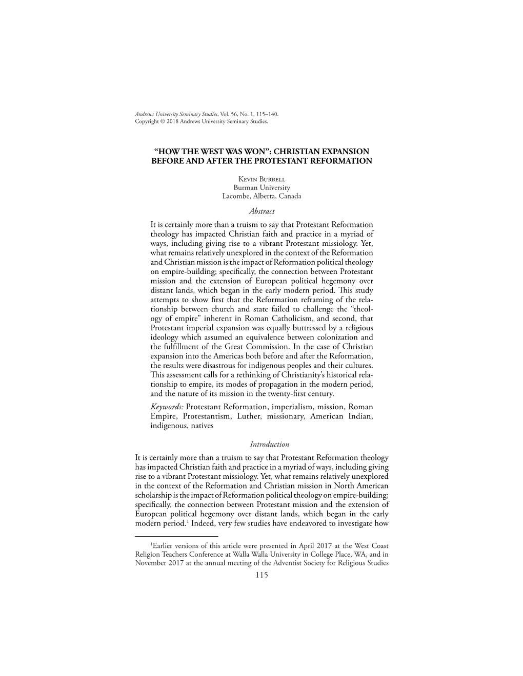 Christian Expansion Before and After the Protestant Reformation