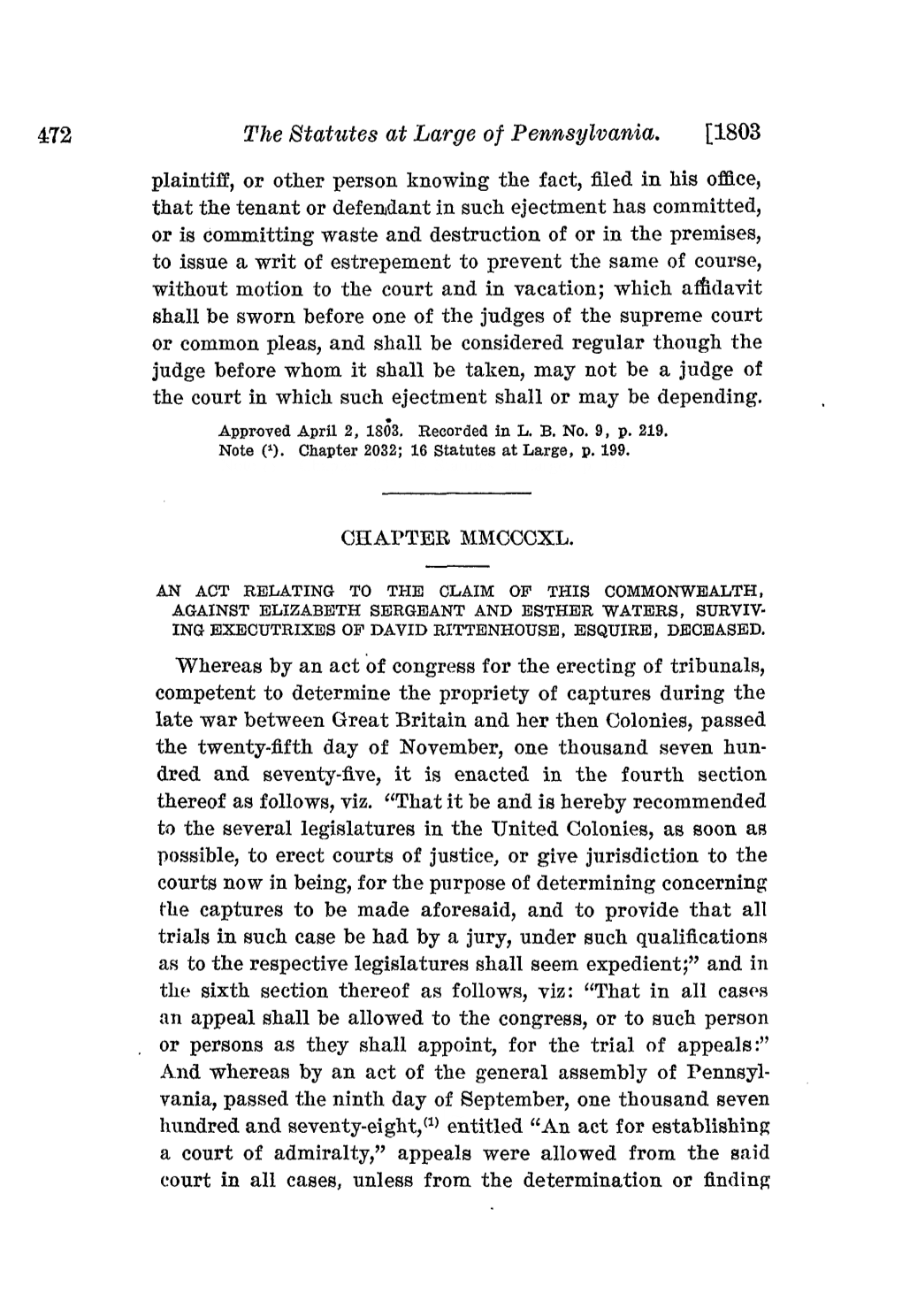 The Statutes at Large of Pennsylvania. [1803